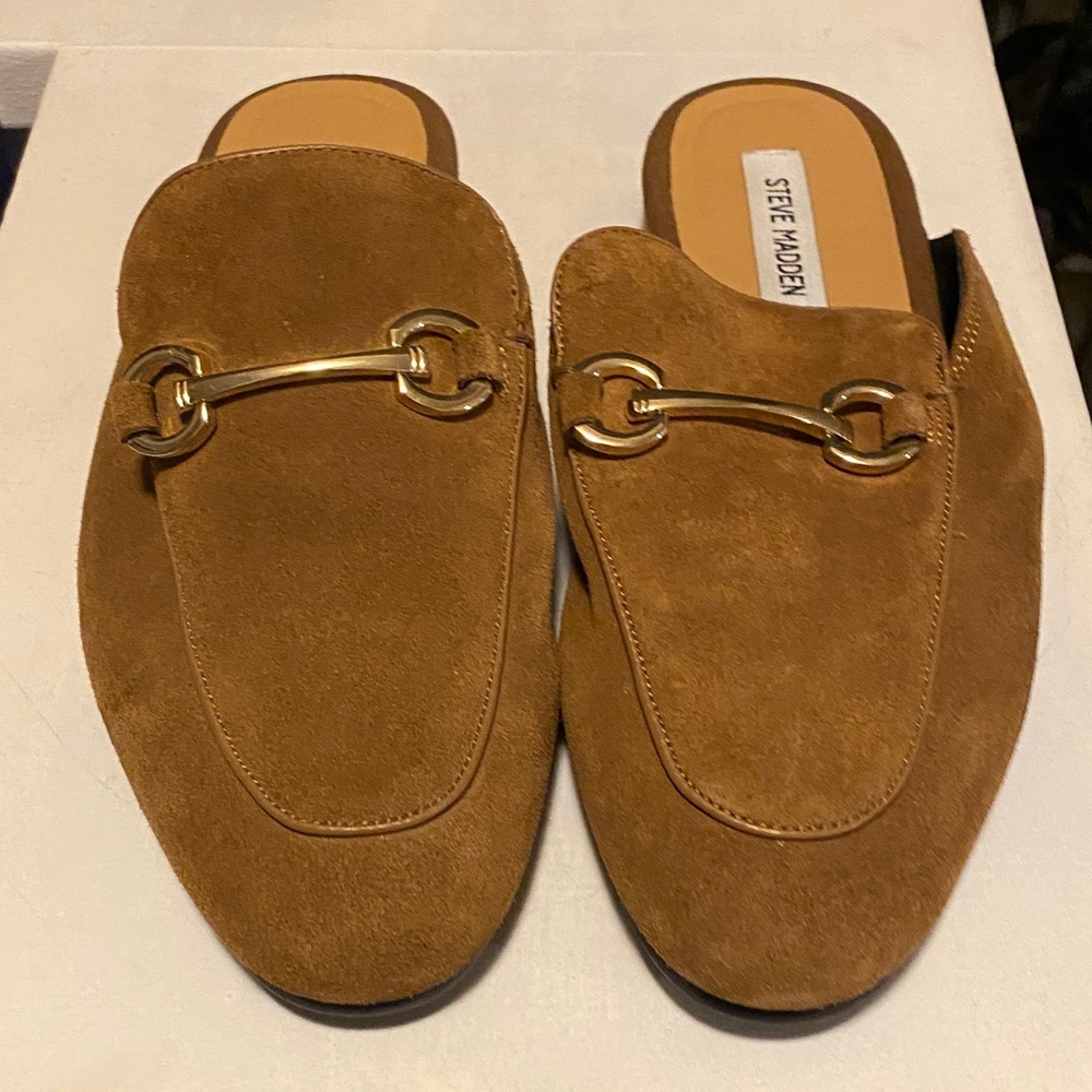 Steve Madden Tan Suede Slip-On Loafers